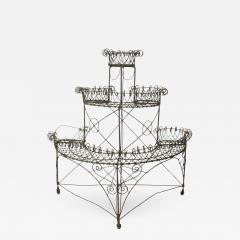 Victorian Era French Wirework Demilune Planter 19th Century  - 2184451