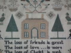 Victorian Folk Art Textile Sampler Dated 1840 by Esther Nunn - 1741038