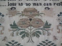 Victorian Folk Art Textile Sampler Dated 1840 by Esther Nunn - 1741039