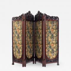 Victorian Mahogany 4 Fold Screen - 1393935