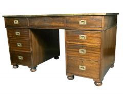 Victorian Mahogany And Brass Campaign Desk - 4246638