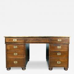 Victorian Mahogany And Brass Campaign Desk - 4250120