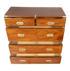 Victorian Mahogany And Brass Mounted Campaign Chest - 4149491