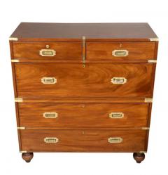 Victorian Mahogany And Brass Mounted Campaign Chest - 4149493