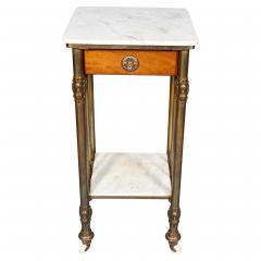 Victorian Mahogany Brass And Marble Table - 4158245