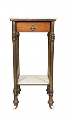 Victorian Mahogany Brass And Marble Table - 4158247