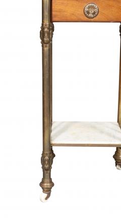 Victorian Mahogany Brass And Marble Table - 4158249