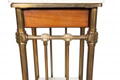 Victorian Mahogany Brass And Marble Table - 4158252