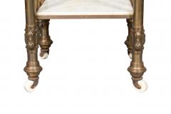 Victorian Mahogany Brass And Marble Table - 4158253