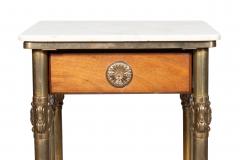 Victorian Mahogany Brass And Marble Table - 4158280