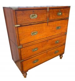 Victorian Mahogany Brass Bound Campaign Chest - 4645483