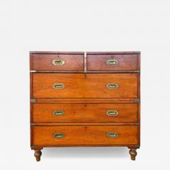 Victorian Mahogany Brass Bound Campaign Chest - 4648499