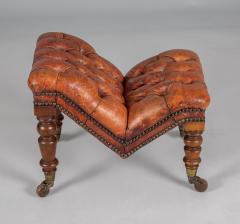 Victorian Mahogany Buttoned Leather Gout Footstool - 2803817