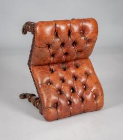 Victorian Mahogany Buttoned Leather Gout Footstool - 2803826