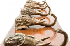 Victorian Mahogany Elephant Wall Hatrack - 4666852