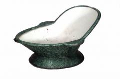 Victorian Metal Green Painted Sitz Bath Tub - 4667691