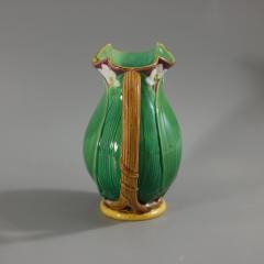 Victorian Minton Majolica Lily Pad and Flower Jug Pitcher - 3485989