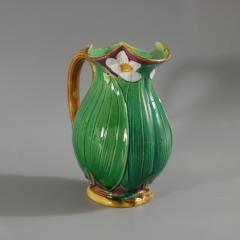 Victorian Minton Majolica Lily Pad and Flower Jug Pitcher - 3485992