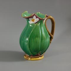 Victorian Minton Majolica Lily Pad and Flower Jug Pitcher - 3485994