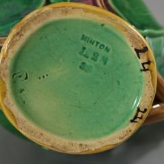 Victorian Minton Majolica Lily Pad and Flower Jug Pitcher - 3485997