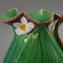 Victorian Minton Majolica Lily Pad and Flower Jug Pitcher - 3485998