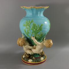 Victorian Minton Majolica Marine Vase with Merboys - 3394648