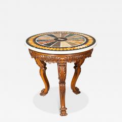 Victorian Oak And Inlaid Marble Center Table - 4811296