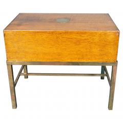 Victorian Oak Campaign Document Box On Brass Base - 4383697