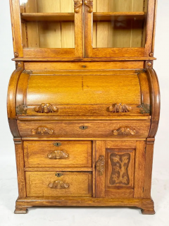 Victorian Oak Cylinder Top Secretary Desk CA 1890s - 2727705