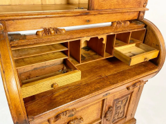 Victorian Oak Cylinder Top Secretary Desk CA 1890s - 2727706