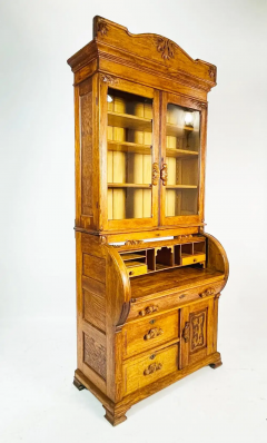 Victorian Oak Cylinder Top Secretary Desk CA 1890s - 2727709