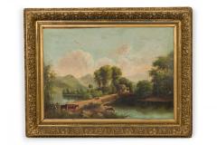 Victorian Oil Painting of Man with Cows Dog - 4516753