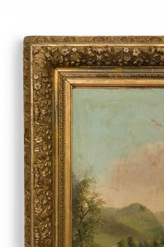 Victorian Oil Painting of Man with Cows Dog - 4516755