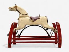 Victorian Painted Wood Primitive Rocking Horse USA 19th c  - 4804155