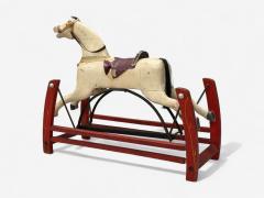 Victorian Painted Wood Primitive Rocking Horse USA 19th c  - 4804156