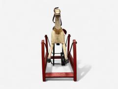 Victorian Painted Wood Primitive Rocking Horse USA 19th c  - 4804159