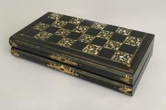 Victorian Papier Mache Mother of Pearl Chess and Backgammon Games Box - 1689674