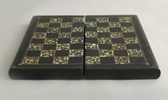 Victorian Papier Mache Mother of Pearl Chess and Backgammon Games Box - 1689675