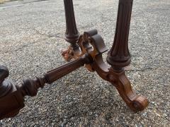 Victorian Period Walnut Bureau Plat Desk with Maroon Leather Top - 4432683