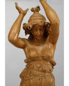 Victorian Pine Draped Female Figures - 4625913