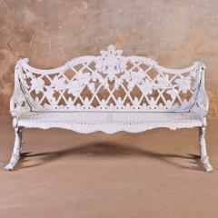 Victorian Revival Cast Aluminum Sleigh Form Garden Bench C 1950  - 4756255