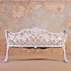 Victorian Revival Cast Aluminum Sleigh Form Garden Bench C 1950  - 4756256