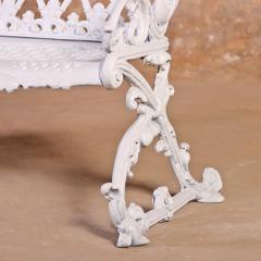 Victorian Revival Cast Aluminum Sleigh Form Garden Bench C 1950  - 4756257
