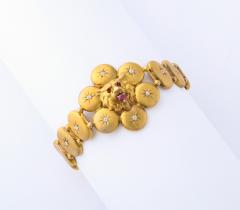 Victorian Ruby and Diamond Gold Lion Bracelet - 2356568