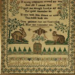 Victorian Sampler 1850 Sarah Roberts Aged 13 - 4049638
