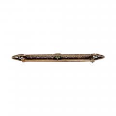 Victorian Sapphire Bar Pin Pierced Floral Design - 2725749