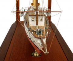 Victorian Schooner Ship Model in Glass Case - 4322616