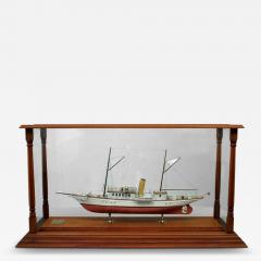 Victorian Schooner Ship Model in Glass Case - 4332404