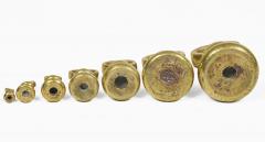 Victorian Set Seven Brass Bell Form Weights - 4546867
