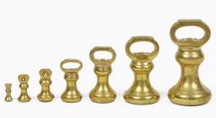 Victorian Set Seven Brass Bell Form Weights - 4546872